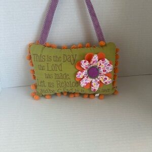 Decorative Door Hanger Pillow with Psalm 118:24